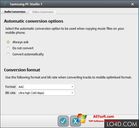 Снимка на екрана Samsung PC Studio за Windows 7