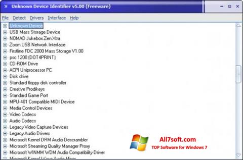 Снимка на екрана Unknown Device Identifier за Windows 7