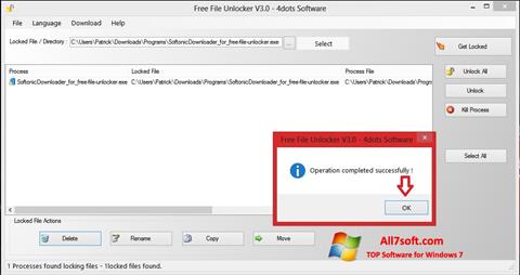 Снимка на екрана Free File Unlocker за Windows 7