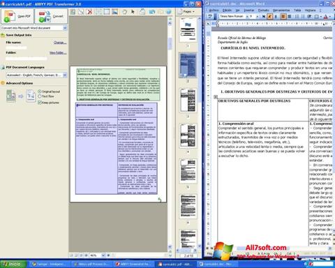 Снимка на екрана ABBYY PDF Transformer за Windows 7