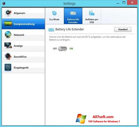 Снимка на екрана Easy Settings за Windows 7