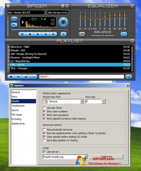 Снимка на екрана Spider Player за Windows 7