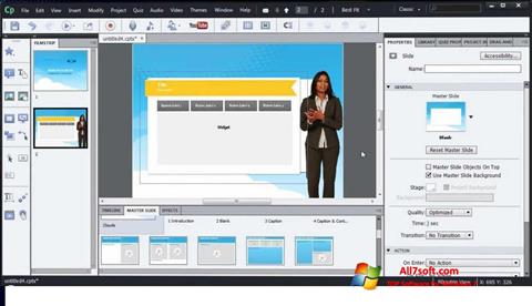 Снимка на екрана Adobe Captivate за Windows 7