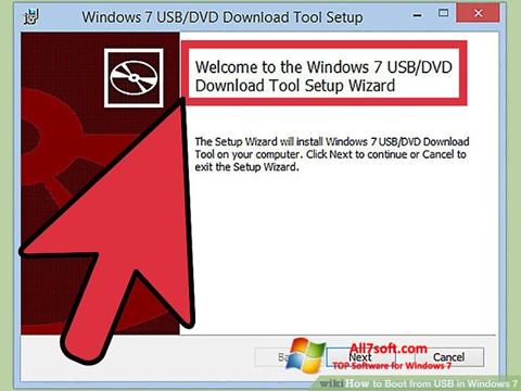 Снимка на екрана Windows 7 USB DVD Download Tool за Windows 7