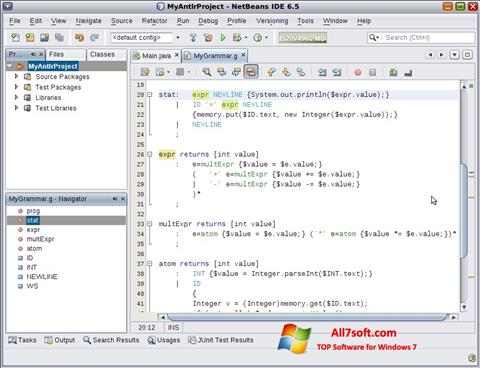 Снимка на екрана NetBeans за Windows 7