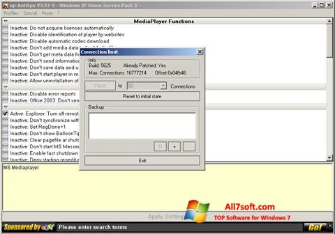 Снимка на екрана XP-AntiSpy за Windows 7