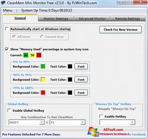 Снимка на екрана CleanMem за Windows 7