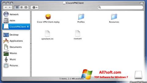 Снимка на екрана Cisco VPN Client за Windows 7