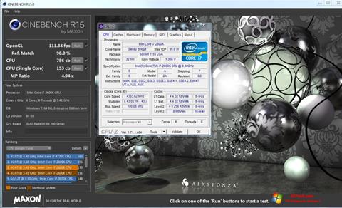 Снимка на екрана CINEBENCH за Windows 7