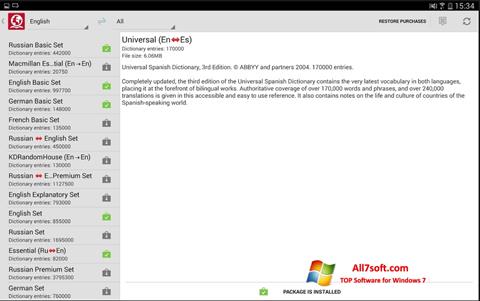 Снимка на екрана ABBYY Lingvo за Windows 7
