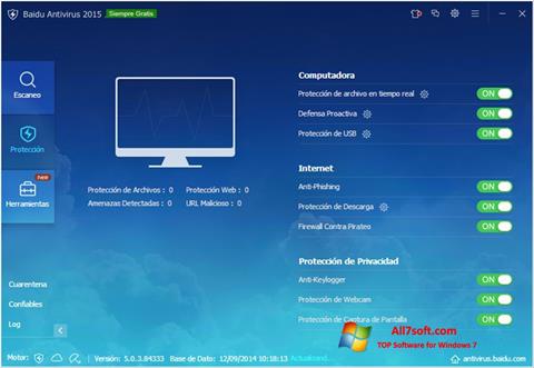 Снимка на екрана Baidu Antivirus за Windows 7