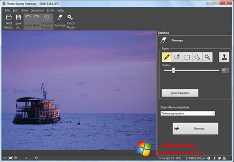 Снимка на екрана Photo Stamp Remover за Windows 7