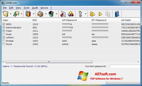 Снимка на екрана SAMInside за Windows 7