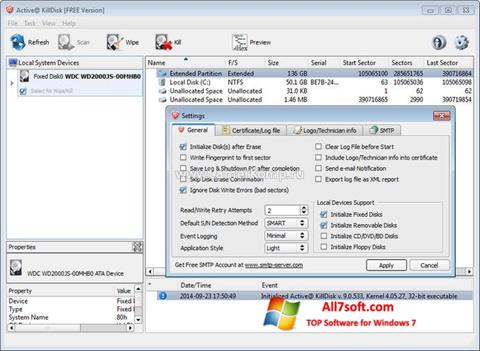 Снимка на екрана Active KillDisk за Windows 7