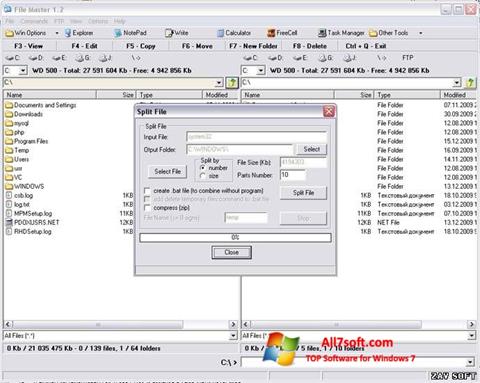 Снимка на екрана File Master за Windows 7