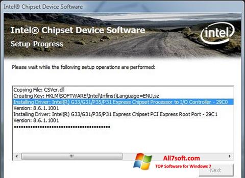 Снимка на екрана Intel Chipset Device Software за Windows 7