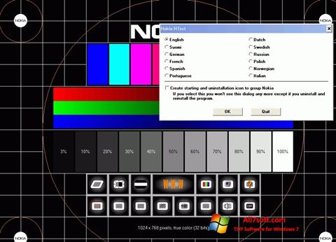 Снимка на екрана Nokia Monitor Test за Windows 7