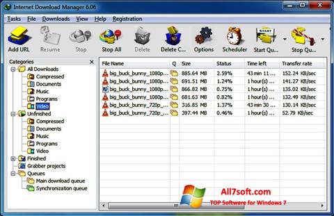 Снимка на екрана Internet Download Manager за Windows 7