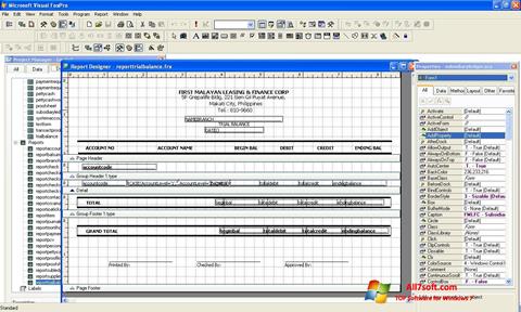 Снимка на екрана Microsoft Visual FoxPro за Windows 7