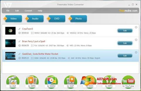 Снимка на екрана Freemake Video Converter за Windows 7