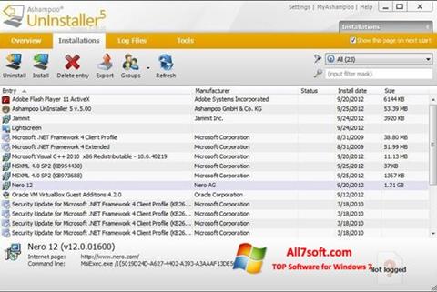 Снимка на екрана Ashampoo UnInstaller за Windows 7