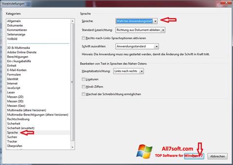 Снимка на екрана Adobe Reader за Windows 7