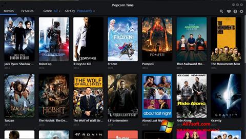 Снимка на екрана Popcorn Time за Windows 7
