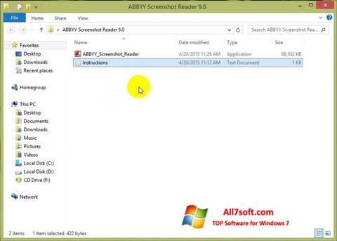 Снимка на екрана ABBYY Screenshot Reader за Windows 7
