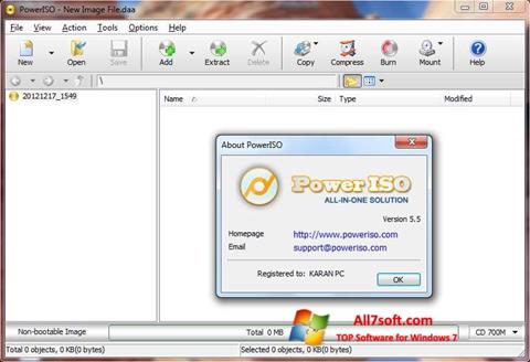 Снимка на екрана PowerISO за Windows 7