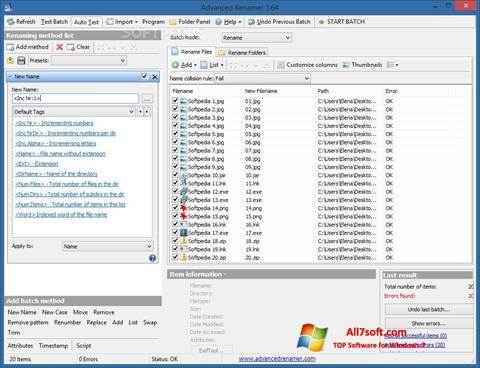Снимка на екрана ReNamer за Windows 7