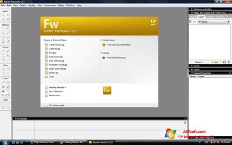 Снимка на екрана Adobe Fireworks за Windows 7