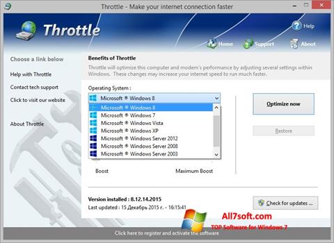 Снимка на екрана Throttle за Windows 7
