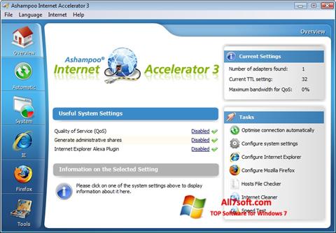 Снимка на екрана Ashampoo Internet Accelerator за Windows 7
