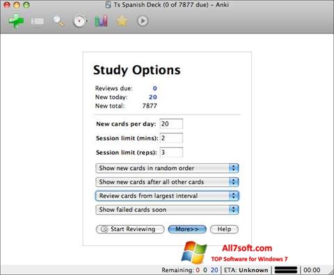 Снимка на екрана Anki за Windows 7