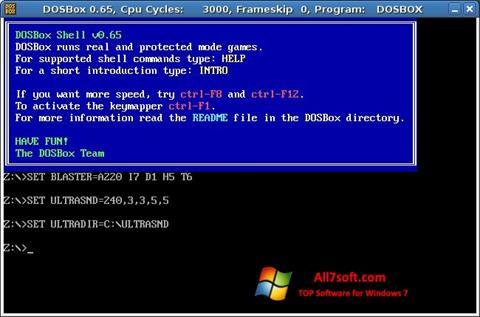Снимка на екрана DOSBox за Windows 7