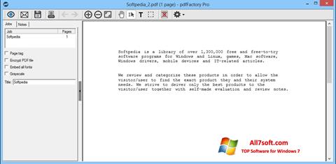 Снимка на екрана pdfFactory Pro за Windows 7