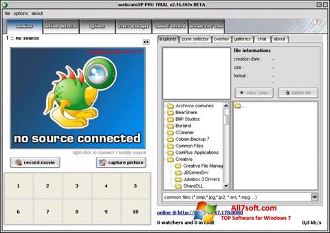 Снимка на екрана webcamXP за Windows 7
