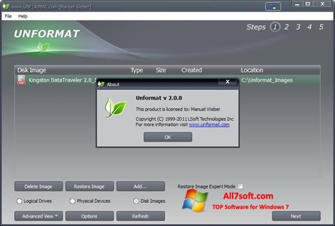 Снимка на екрана UNFORMAT за Windows 7