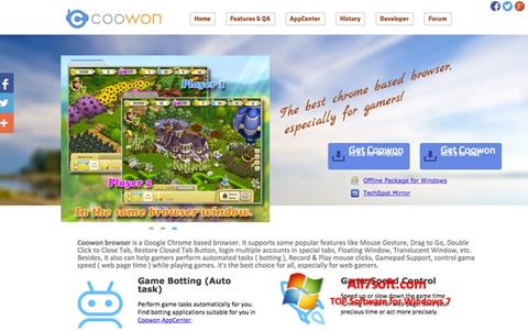 Снимка на екрана Coowon Browser за Windows 7