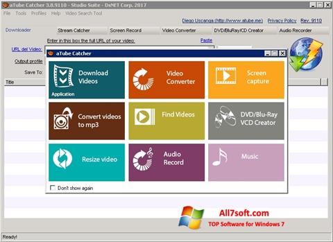 Снимка на екрана aTube Catcher за Windows 7