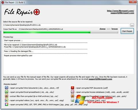 Снимка на екрана File Repair за Windows 7