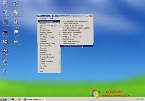 Снимка на екрана Hirens Boot CD за Windows 7