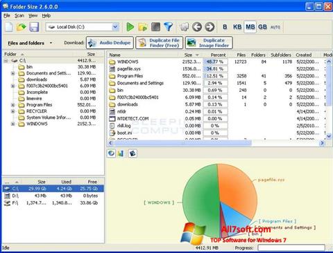 Снимка на екрана Folder Size за Windows 7