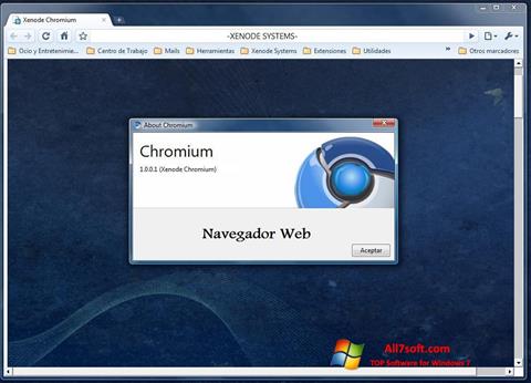 Снимка на екрана Chromium за Windows 7