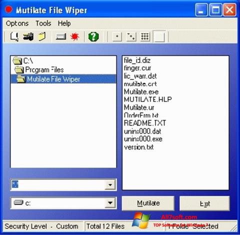 Снимка на екрана Free File Wiper за Windows 7