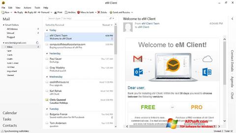 Снимка на екрана eM Client за Windows 7
