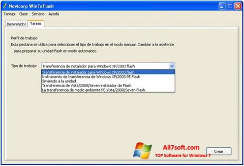 Снимка на екрана WinToFlash за Windows 7