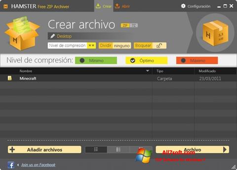 Снимка на екрана Hamster Free ZIP Archiver за Windows 7