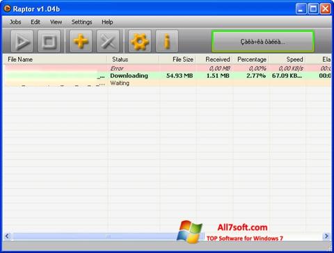 Снимка на екрана Raptor за Windows 7