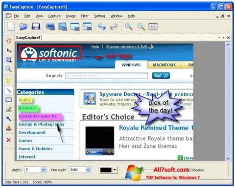 Снимка на екрана EasyCapture за Windows 7